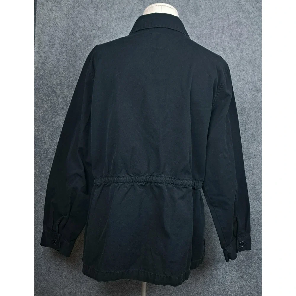Relativity Women's Cotton‎ Blend Trench Coat Jacket Black Size 2X Button